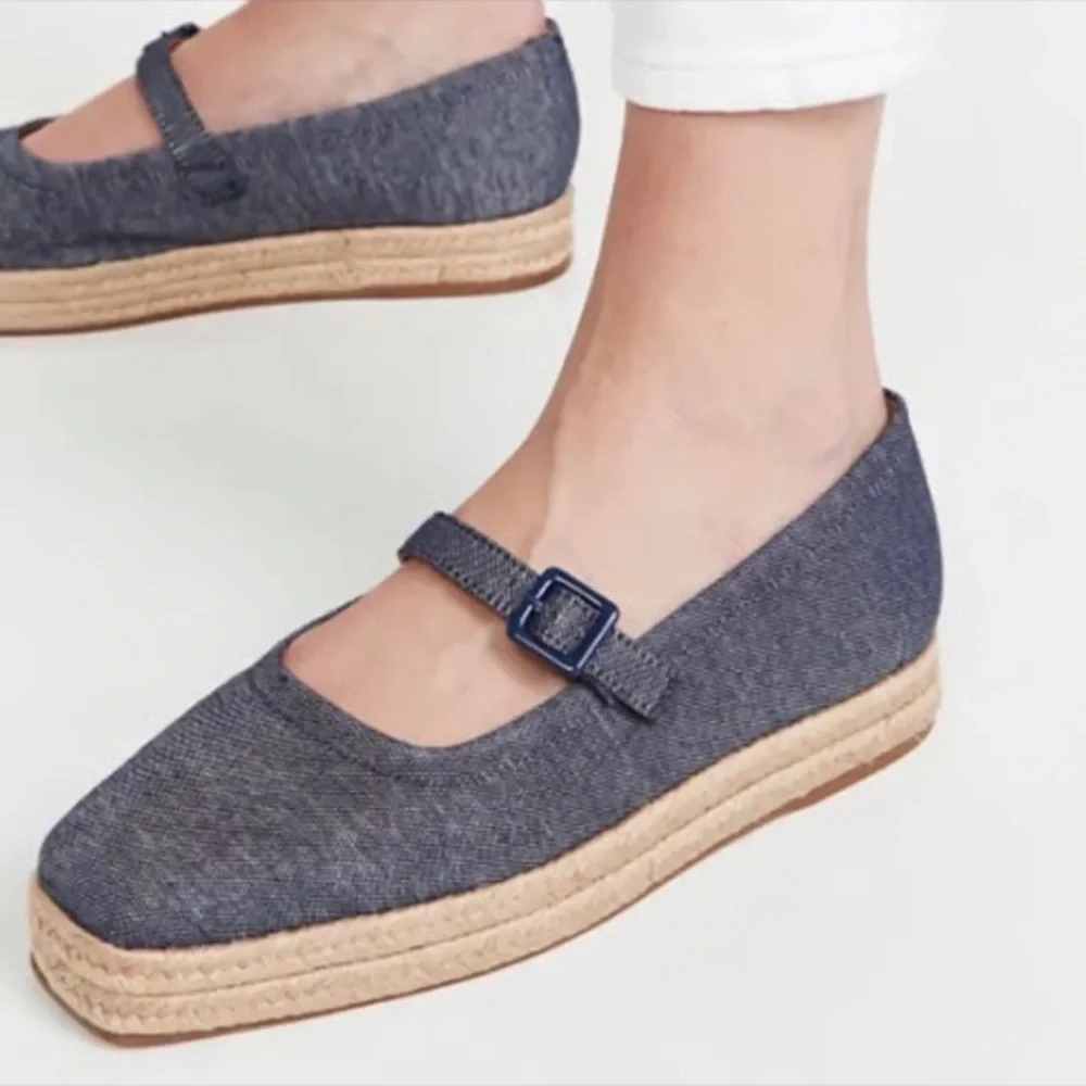 Aster Blue Denim Mary Jane Shoes